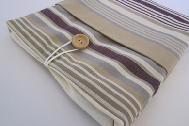 iPad Case - Beige-Purple Stripe